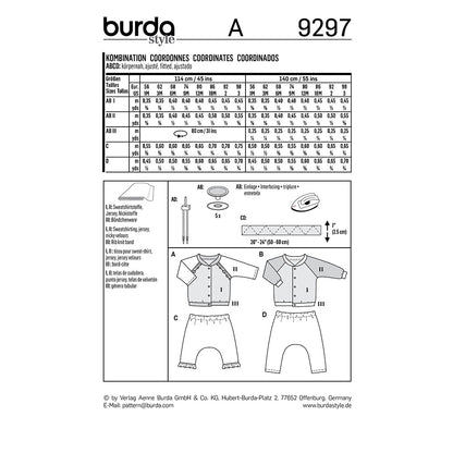 BURDA Sewing Pattern 9297 Sweatjacket And Pull On Pants Set