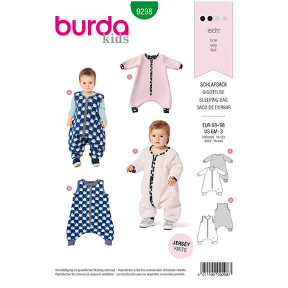 BURDA Sewing Pattern Pattern 9298 Sleeping Bag With Legs