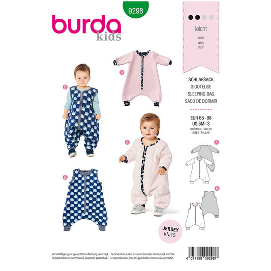 BURDA Sewing Pattern Pattern 9298 Sleeping Bag With Legs