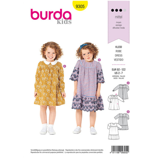 BURDA Sewing Pattern Pattern 9305 Dress With Yoke