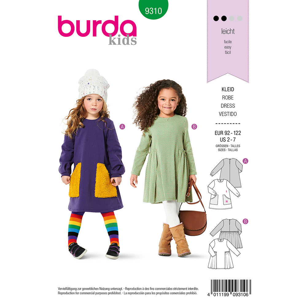 BURDA Sewing Pattern Pattern 9310 Dress With Pockets - Overskirt