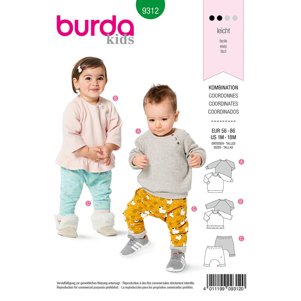 BURDA Sewing Pattern Pattern 9312 Top With Snap Fastening - Pull-on Pants