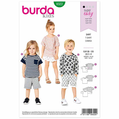 BURDA Sewing Pattern Pattern 9322 Top - Sleeve Variations