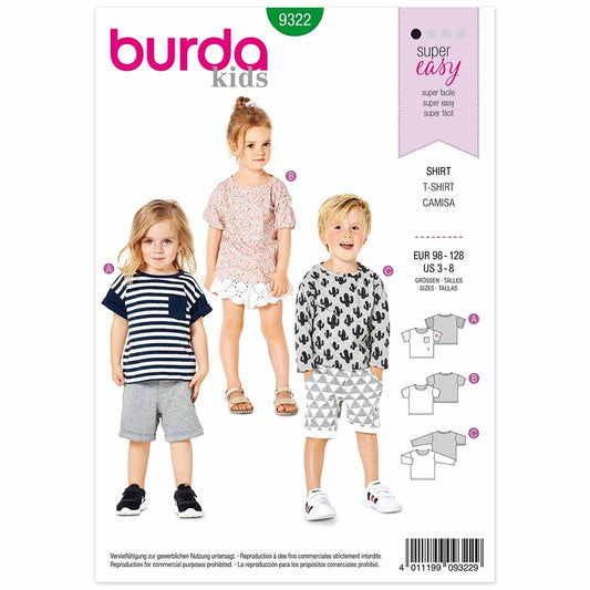 BURDA Sewing Pattern Pattern 9322 Top - Sleeve Variations