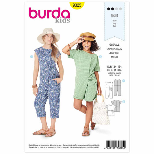 BURDA Sewing Pattern Pattern 9325 Overalls In Two Lengths