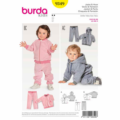 BURDA Sewing Pattern Pattern 9349 Child Unisex Presechool