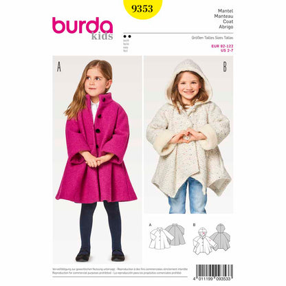 BURDA Sewing Pattern Pattern 9353 Child Girl Schoolage
