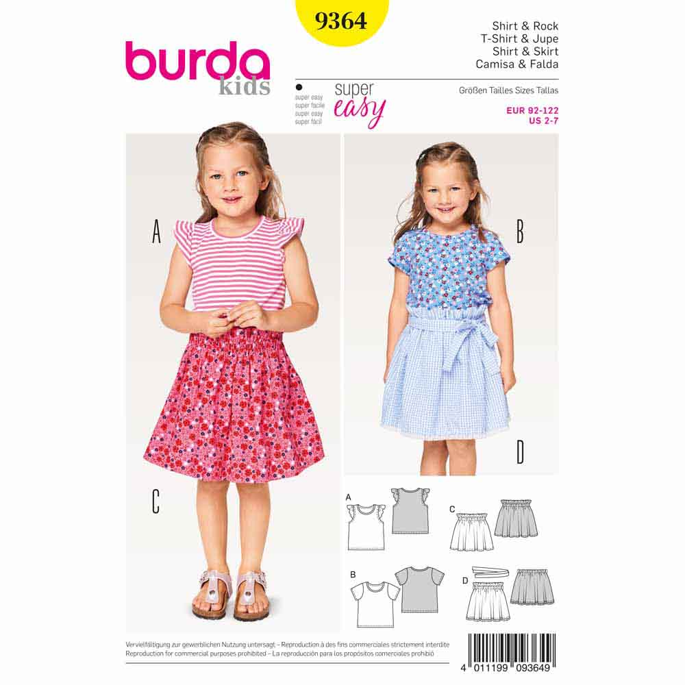 BURDA Sewing Pattern Pattern 9364 Child Coordinates