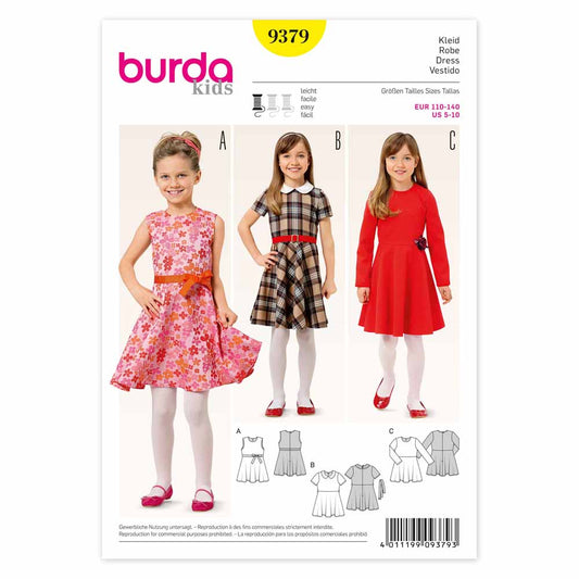 BURDA Sewing Pattern Pattern 9379 Child Dress