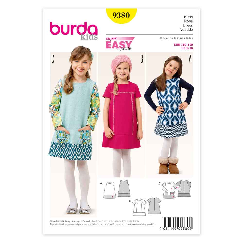 BURDA Sewing Pattern Pattern 9380 Child Dress