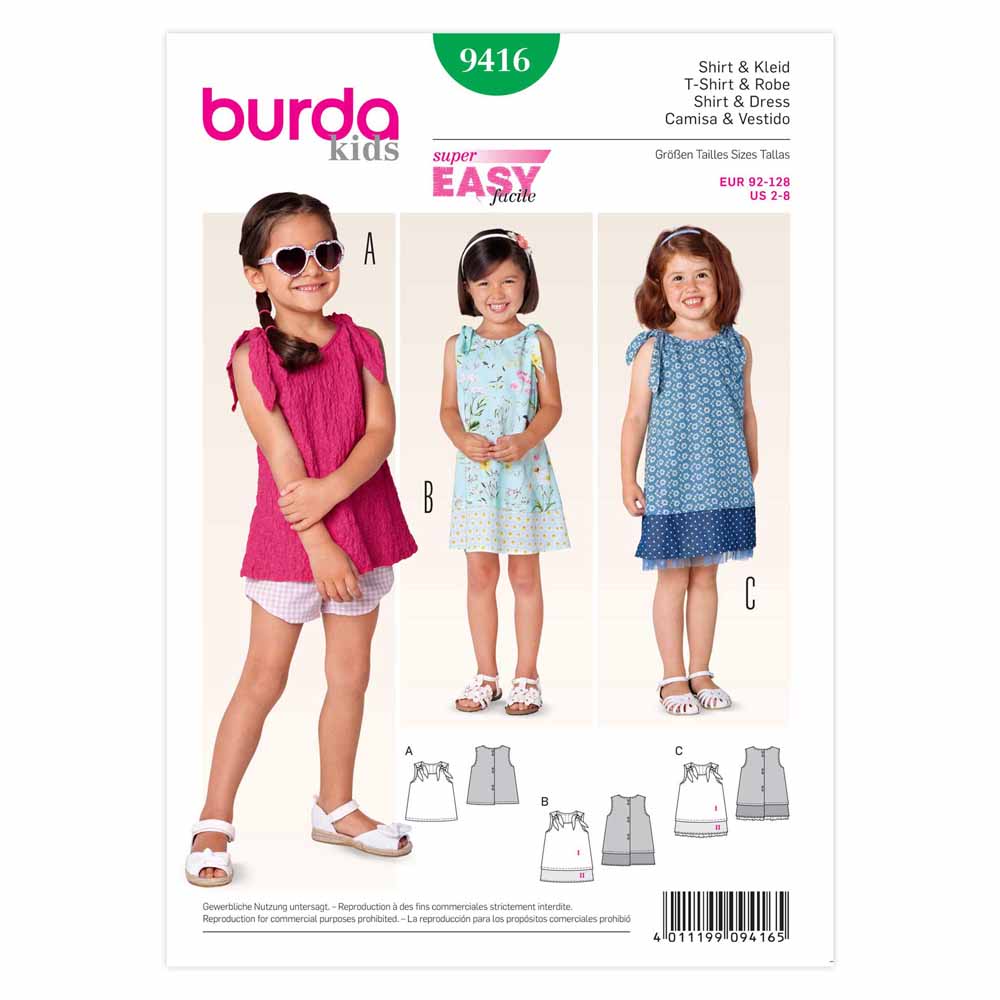 BURDA - 9416 Child School Girl Dress