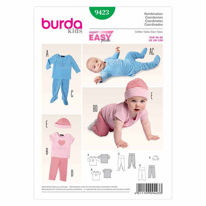 BURDA Kids Sewing Pattern 9423 Kids Coordinate Unisex