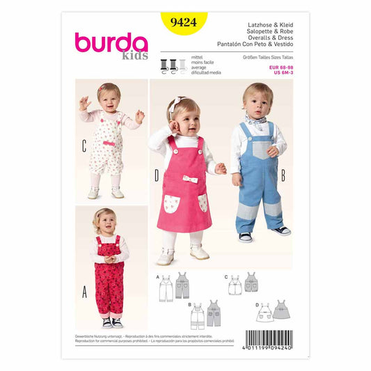 BURDA Kids Sewing Pattern 9424 Kids Coordinate Unisex