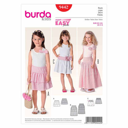 BURDA Kids Sewing Pattern 9442 Kids Skirt