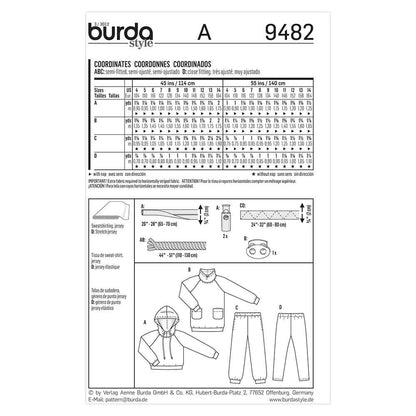 BURDA Kids Sewing Pattern 9482 Kids Coordinates