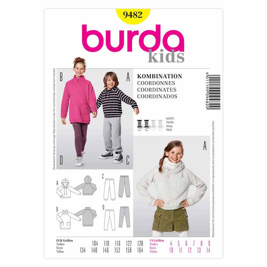 BURDA Kids Sewing Pattern 9482 Kids Coordinates