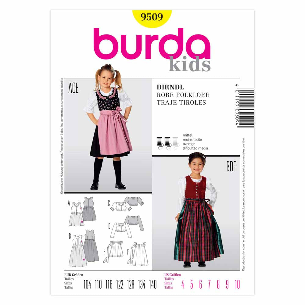 BURDA - 9509 Child Dress Folklore