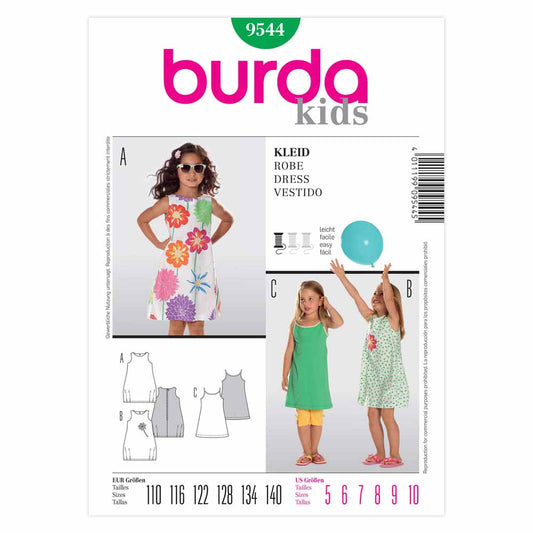 BURDA Kids Sewing Pattern 9544 Kids Dress
