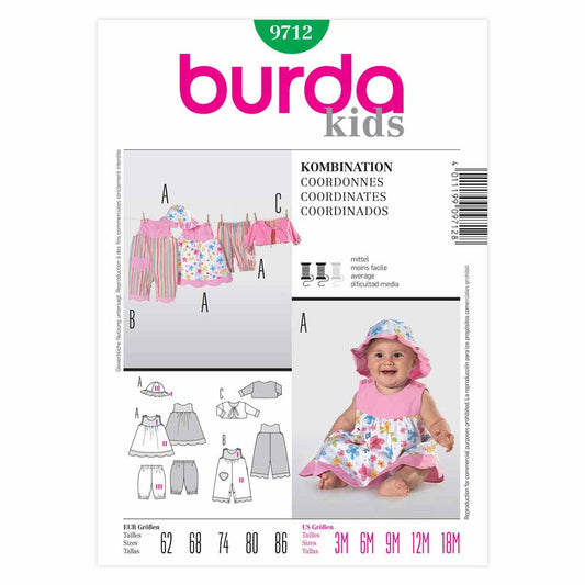 BURDA Sewing Pattern #9712 Child Coordinates