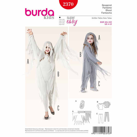 BURDA Carnival - 2370 Kids Costume Pattern - Ghost