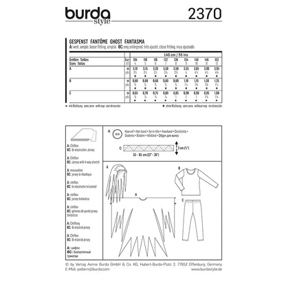 BURDA Carnival Sewing Pattern #2370 Kids Ghost