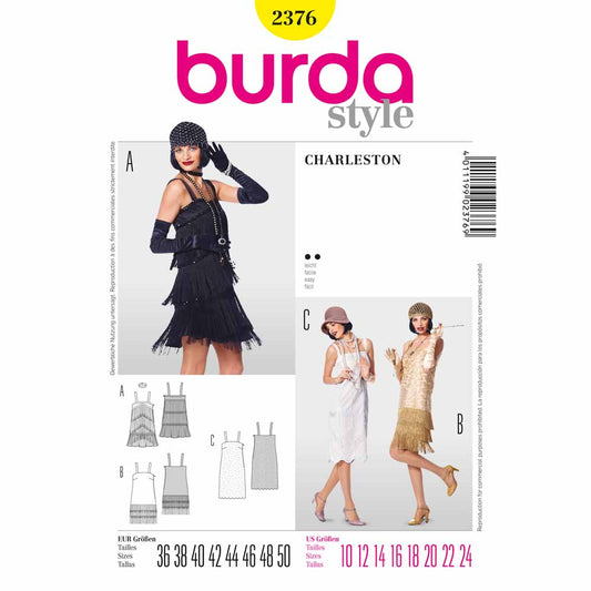 BURDA Carnival Sewing Pattern #2376 Womens Charleston