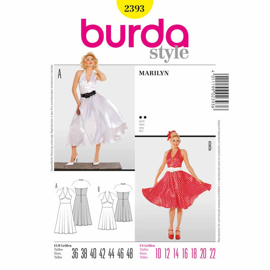 BURDA Carnival - 2393 Womens Costume Pattern - Marilyn Monroe
