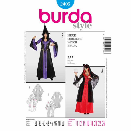 BURDA Carnival Sewing Pattern #2405 Womens Witch