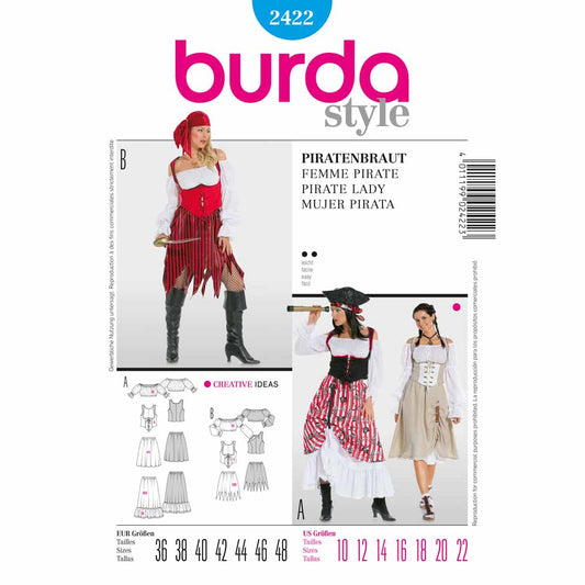 BURDA Carnival - 2422 Womens Costume Pattern - Pirate Lady