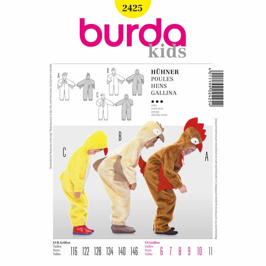 BURDA Carnival - 2425 Kids Costume Pattern - Hens