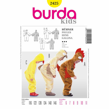 BURDA Carnival Sewing Pattern 2425 Kids Hens Costume