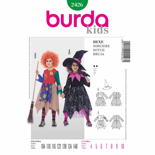 BURDA Carnival Sewing Pattern 2426 Girls Witch Costume