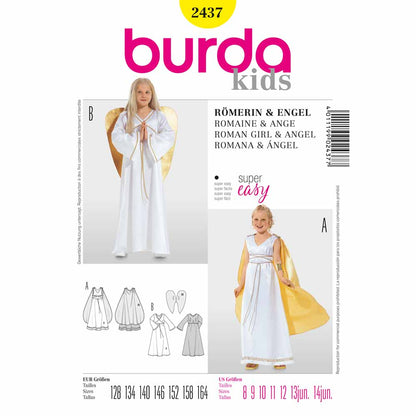 BURDA Carnival Sewing Pattern 2437 Girls Roman Girl & Angel Costume