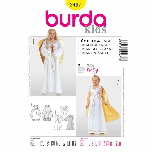 BURDA Carnival Sewing Pattern 2437 Girls Roman Girl & Angel Costume