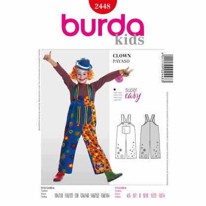 BURDA Carnival Sewing Pattern 2448 Kids Clown Costume