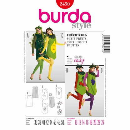 BURDA Carnival Sewing Pattern 2450 Women Tutti Frutti Costume