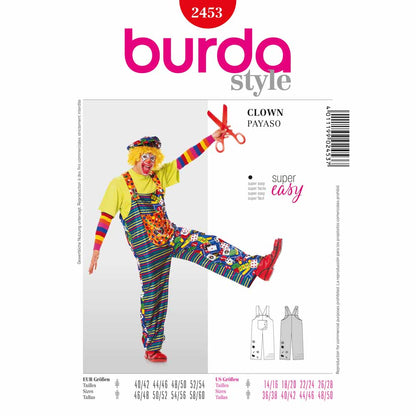 BURDA Carnival Sewing Pattern 2453 Adults Clown Costume