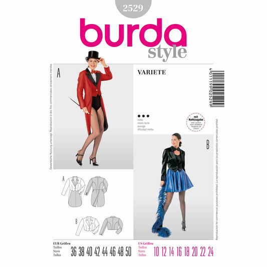 BURDA Carnival - 2529 Adult Costume Pattern - Variety