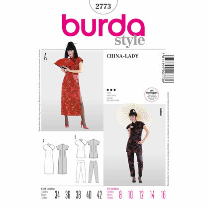 BURDA Carnival Sewing Pattern Pattern 2773 Womens Costume Pattern China Lady