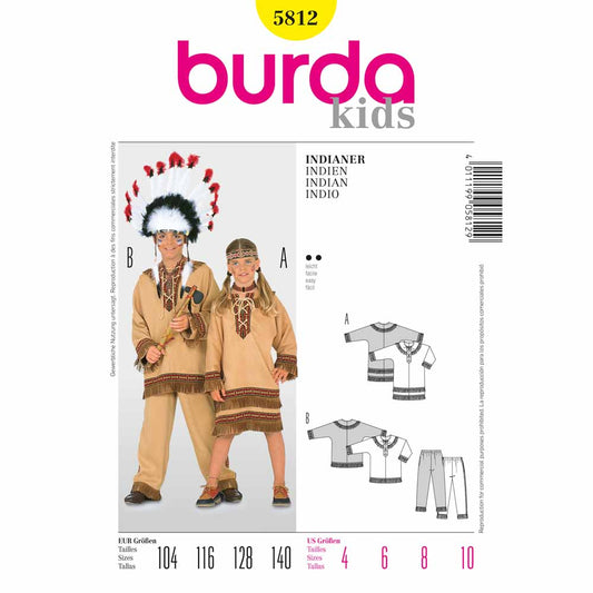 BURDA Carnival - 5812 Kids Costume Pattern - Indian