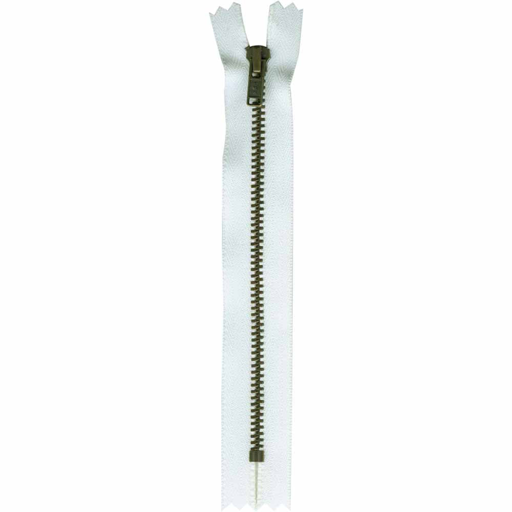 COSTUMAKERS Denim Closed End Zipper 18cm (7") - White - 1710