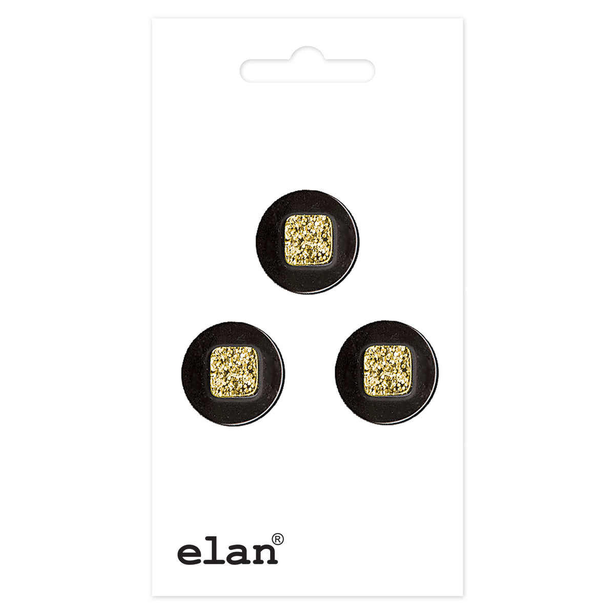 ELAN shank buttons, 15 mm (5/8 in.), 3-count