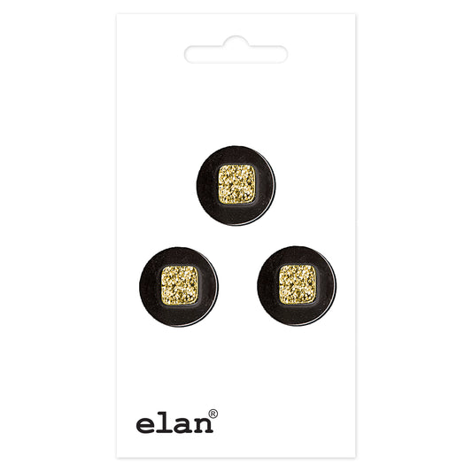 ELAN shank buttons, 15 mm (5/8 in.), 3-count