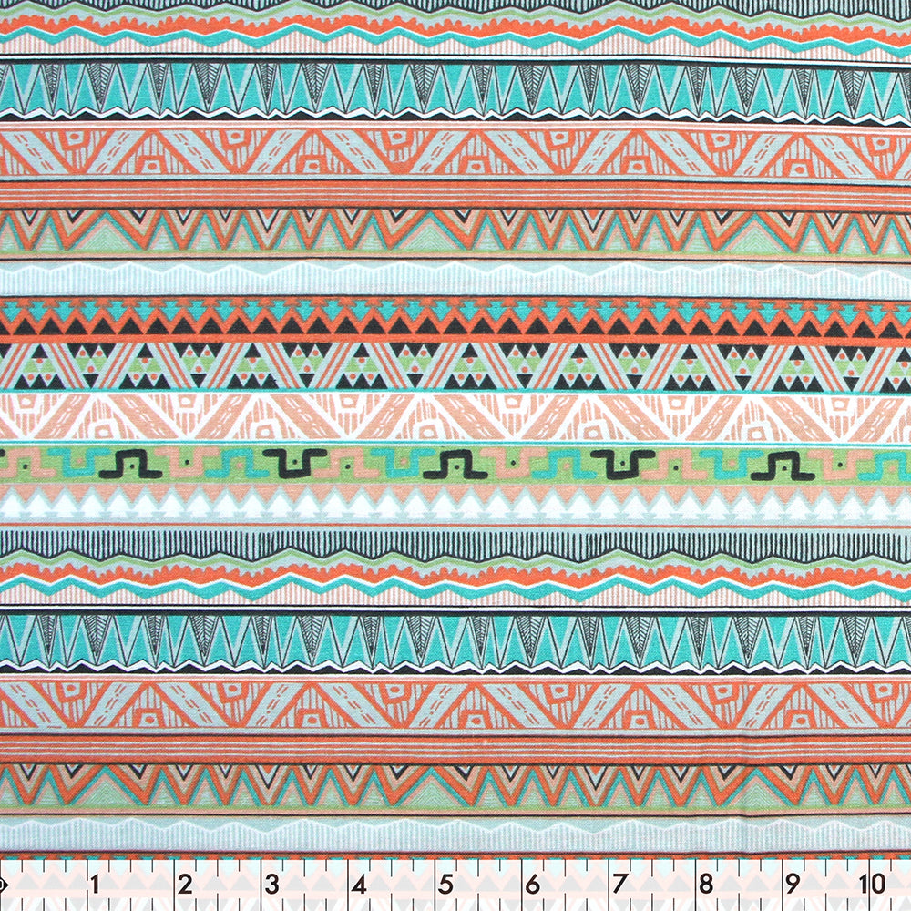 FABRIC CREATIONS 42in x 8yd Cotton Fabric Bolt - Colourful Tribal Stripes