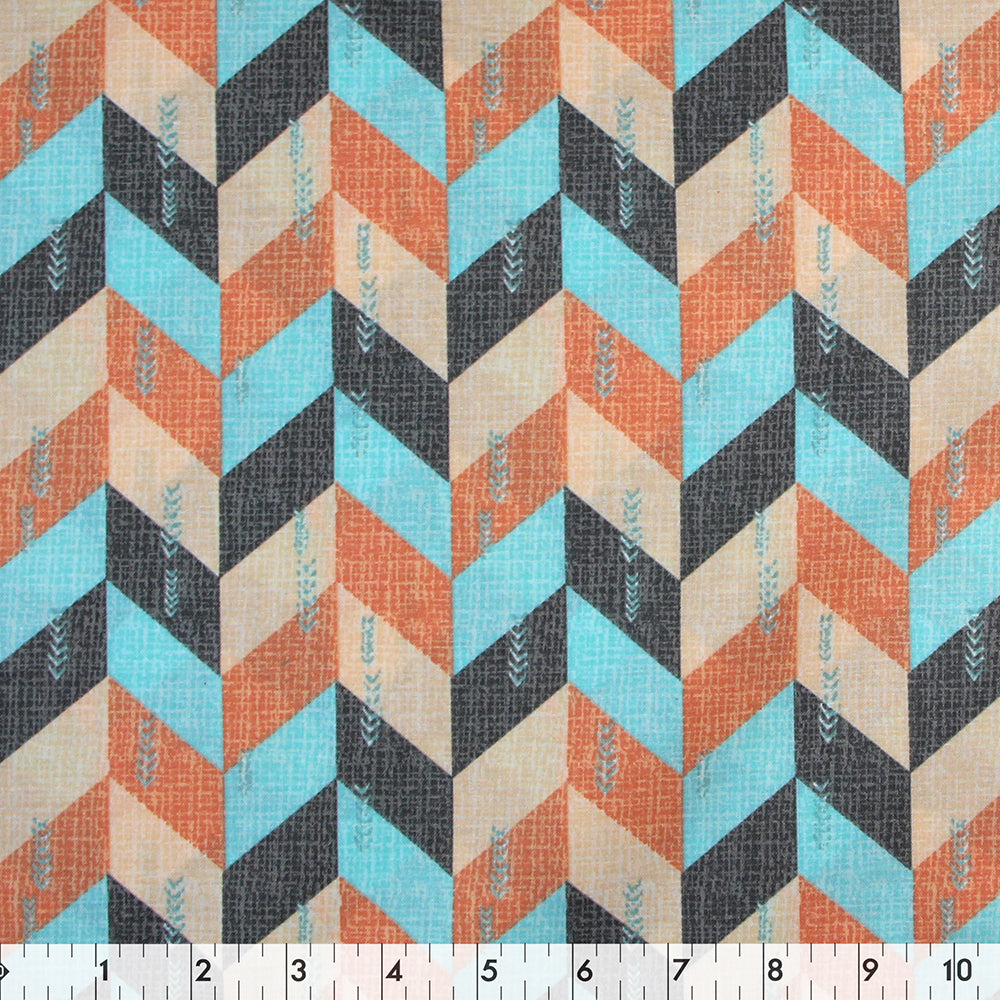 FABRIC CREATIONS 42" × 8 yd Cotton Fabric Bolt — Multi Desert Chevrons
