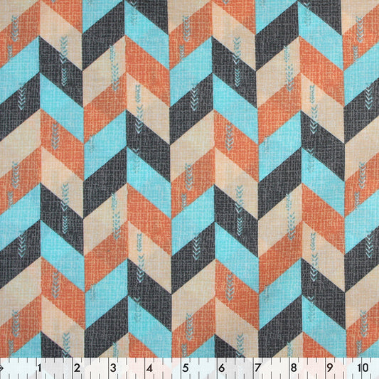 FABRIC CREATIONS 42" × 8 yd Cotton Fabric Bolt — Multi Desert Chevrons