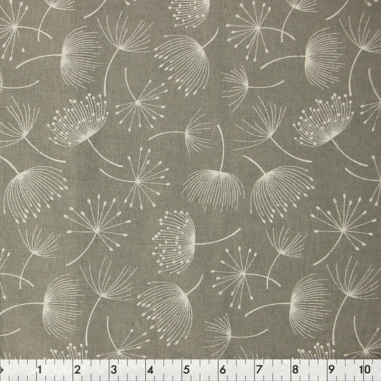 FABRIC CREATIONS 42in x 8yd Cotton Fabric Bolt - Grey Dandelions