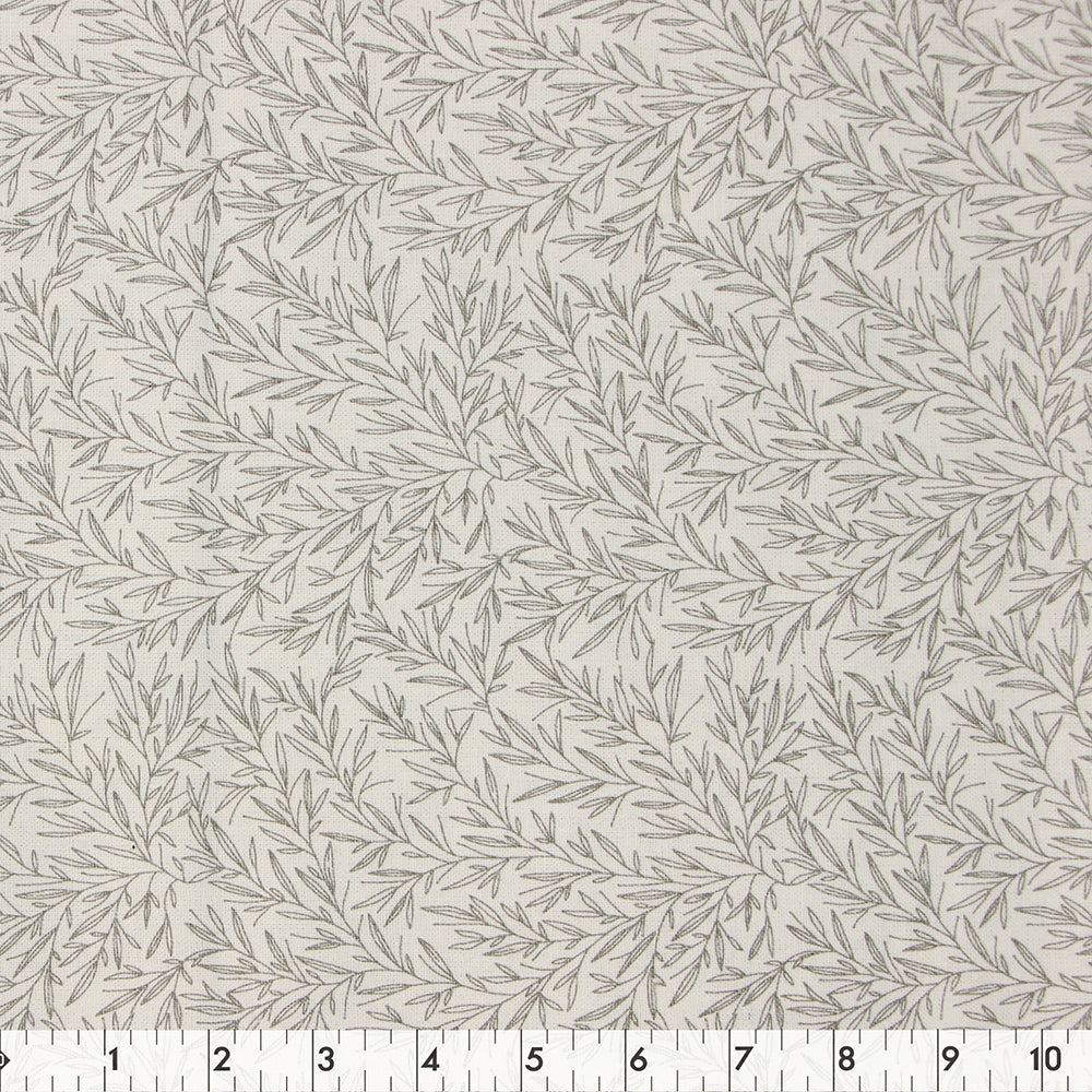 FABRIC CREATIONS 42in x 8yd Cotton Fabric Bolt - White Leaf
