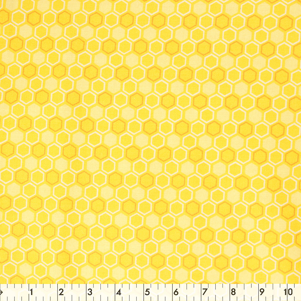 FABRIC CREATIONS 42in x 8yd Cotton Fabric Bolt - Yellow Honeycomb