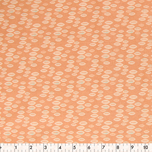 FABRIC CREATIONS 42" × 8 yd Cotton Fabric Bolt — Pale Orange with White Leaves